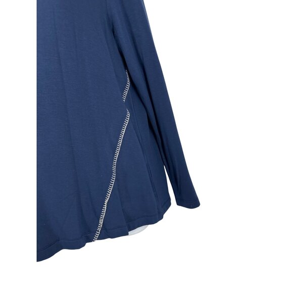 J. Jill Pure Jill Tranquility Fleece Whipstitched Long Sleeve Mock Neck Top Sz S - Picture 3 of 9